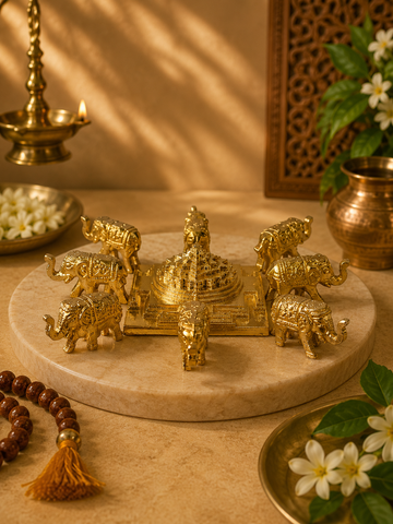 Shri Yantra with 8 Diggaj (Ashtadiggaj)