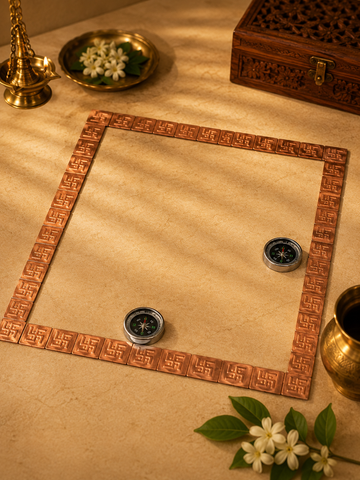 Copper Vastu Border Frame with Compass