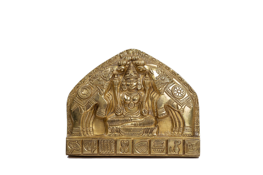 Gaj Dwar Laxmi – Brass Wall Plaque